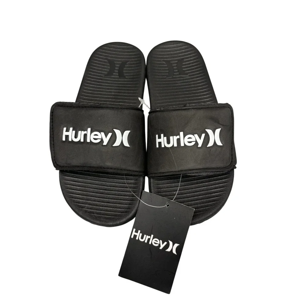 Hurley Kids Black Slide Sandals Cushioned‎ Slip On Sz 13 / #S8208